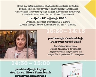 Poziv na predavanje i predstavljanje knjige